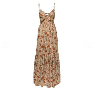 A.L.C. Orange and Cream Paisley Maxi Dress